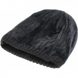 Skullies & Beanies Classic Men's Warm Winter Hats Thick Knit Cuff Beanie Cap with Lining - Black - CN12MRGYO67 $20.62