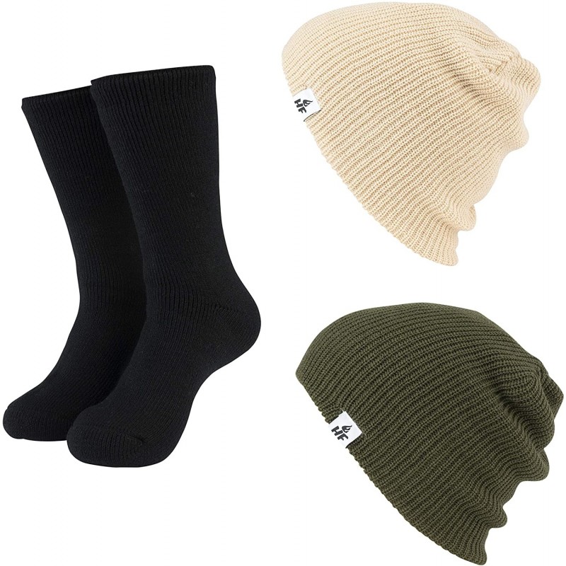 Skullies & Beanies Winter Beanies - Warm Knit Men's and Women's Snow Hats/Caps - Unisex Pack/Set of 2 - CD18G3US5AD $30.62