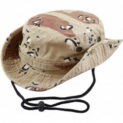 Sun Hats 100% Cotton Stone-Washed Safari Wide Brim Foldable Double-Sided Sun Boonie Bucket Hat - Desert Camo - CE12NT7WPSG $2...