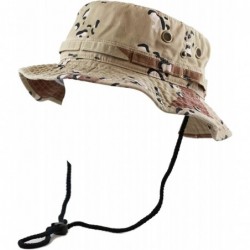 Sun Hats 100% Cotton Stone-Washed Safari Wide Brim Foldable Double-Sided Sun Boonie Bucket Hat - Desert Camo - CE12NT7WPSG $2...
