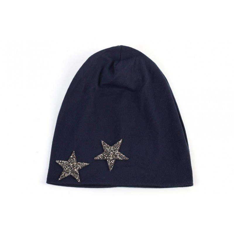 Skullies & Beanies Women's Star Slouchy Beanie Hat - Navy Grey - CY18X7I5XH8 $33.83