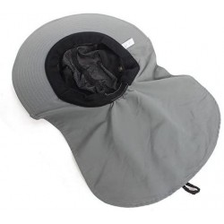 Sun Hats UV Protection Outdoor Sun Hat Safari Fishing Hat with Neck Flap Ear Cover Wide Brim Sun Cap - Grey - CJ12NBVRJB4 $29.94