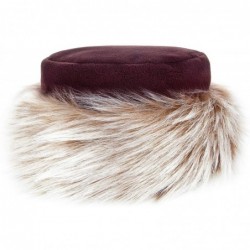 Bomber Hats Faux Fur Trimmed Winter Hat for Women - Classy Russian Hat with Fleece - Brown - Brown With White - CX1201KAVJJ $...