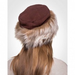 Bomber Hats Faux Fur Trimmed Winter Hat for Women - Classy Russian Hat with Fleece - Brown - Brown With White - CX1201KAVJJ $...