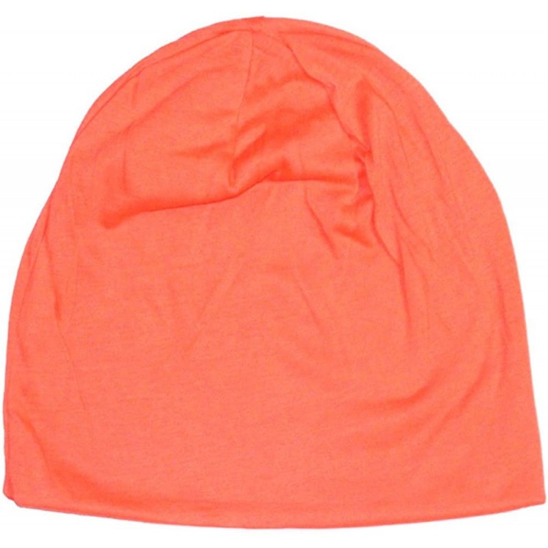 Skullies & Beanies Unisex Sleep Hat Soft Cotton Beanie Street Dancer Cap Watch Hat - Orange - C712N7ADXIO $13.21