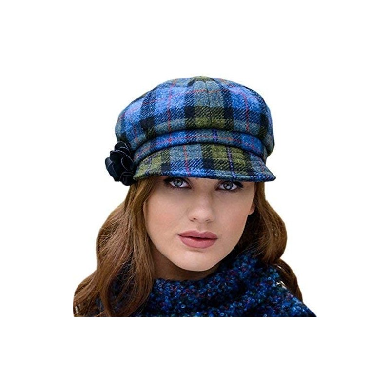 Newsboy Caps Blue and Green Plaid Ladies Newsboy Hat- Made in Ireland- One Size Fits Most - CA17X3HI3GS $84.25