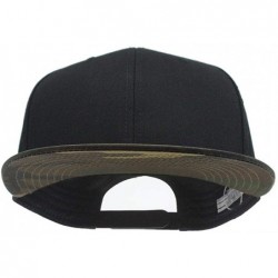 Baseball Caps Premium Plain Cotton Twill Adjustable Flat Bill Snapback Hats Baseball Caps - Camo/Black/Black - CA19043N36O $2...
