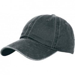 Baseball Caps Classic Unisex Baseball Cap Adjustable Washed Dyed Cotton Ball Hat - Black - CE182MU39QM $18.20