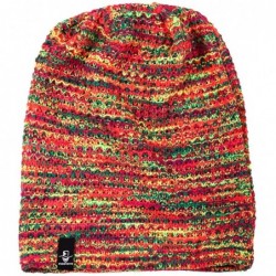 Berets Women's Slouchy Beanie Knit Beret Skull Cap Baggy Winter Summer Hat B08w - Red/Yellow/Green - CT18UZ55L3A $20.54