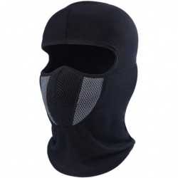 Balaclavas Balaclave Fleece Windproof Ski Mask Face Mask Tactical Hood Neck Warmer - Cotton-black (Grey Mesh) - CM189YRU5XT $...