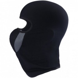 Balaclavas Balaclave Fleece Windproof Ski Mask Face Mask Tactical Hood Neck Warmer - Cotton-black (Grey Mesh) - CM189YRU5XT $...