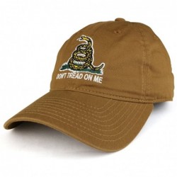 Baseball Caps Don't Tread on Me Gadsden Flag Embroidered Soft Washed Cotton Baseball Cap - Coyote - CZ1859N986D $35.31
