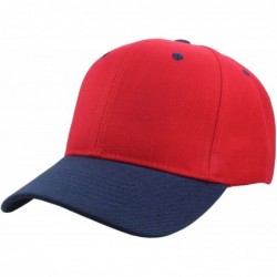 Baseball Caps Plain Blank Baseball Caps Adjustable Back Strap Wholesale Lot 6 Pack - Red Navy - CE18DU845KR $28.60