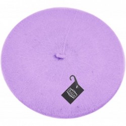 Berets Solid Color French Wool Beret - Lavender - CL11HXOYHPR $15.27