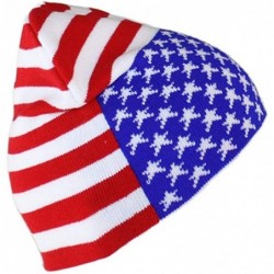 Skullies & Beanies Beanie Men Women - Unisex Cuffed Skull Knit Winter Hat Cap - Usa Flag - C618L4STYDS $21.79