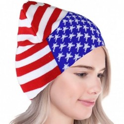 Skullies & Beanies Beanie Men Women - Unisex Cuffed Skull Knit Winter Hat Cap - Usa Flag - C618L4STYDS $18.71