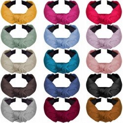 Headbands 15 Pieces Wide Headband Knot Turban Headbands Silk Twist Knot Hair Hoop Hair Accessories for Women and Girls - C218...