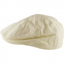 Newsboy Caps 100% Cotton Canvas Newsboy Cap Gatsby Golf Hat - Off White - CA11X5VXKAT $15.14