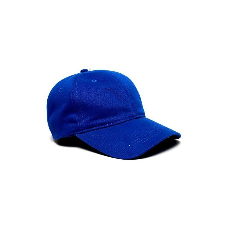 Baseball Caps 201C - Brushed Cotton Twill Buckle Back Hat (Single Hat- 6 Pack- or 12 Pack) - Royal - CG18M567WH8 $19.70