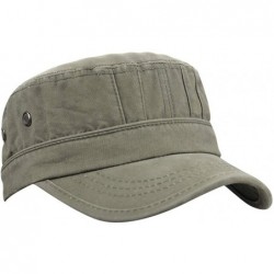 Baseball Caps Mens 100% Cotton Flat Top Running Golf Army Corps Military Baseball Caps Hats - Pleated Army Green - CS18RK0EU8...