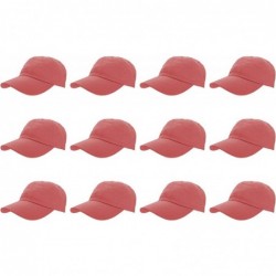 Baseball Caps Baseball Caps 100% Cotton Plain Blank Adjustable Size Wholesale LOT 12 Pack - Coral - C618I9QIL8A $68.53