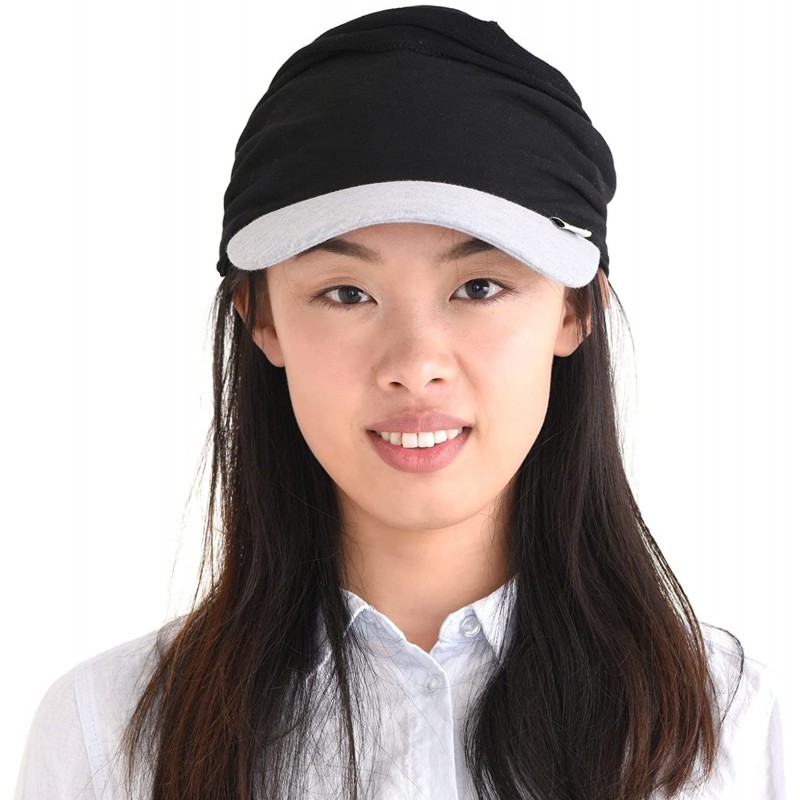 Visors Sports Sun Visor Hat - SPF UV Block Japanese Peak Cap Mens Womens Running Visor - Black/Gray - CH188RITRDS $43.80
