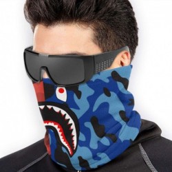 Balaclavas Bape Shark Half Blue Camo Neck Gaiter Warmer Windproof Mask Dust Face Clothing Free UV Face Mask - CZ1970DWS4N $30.49
