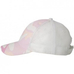 Baseball Caps Cotton Twill Trucker Cap with Mesh Back and A Sleek Trim On Front of Bill-Unisex - Pink Camo/White - C312I54XLP...