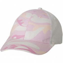 Baseball Caps Cotton Twill Trucker Cap with Mesh Back and A Sleek Trim On Front of Bill-Unisex - Pink Camo/White - C312I54XLP...