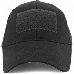 Baseball Caps Military Tactical Hook Front Patch Blank Cotton Adjustable Baseball Cap - Black - CQ186LQHDR4 $23.54