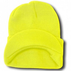 Skullies & Beanies Cuff Visor Winter Beanie - Neon Yellow - C9110SBI4CJ $12.01