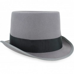 Fedoras Crushable Top Hat Soft Men's 100% Wool Felt in Black and Grey (Medium- Grey) - CV18093GOCQ $27.69