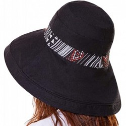 Fedoras Cotton Linen Revisible Summer Bucket Hats UPF 50+ Packable Sun Travel Hat - A - C5188ZHMZO9 $23.01