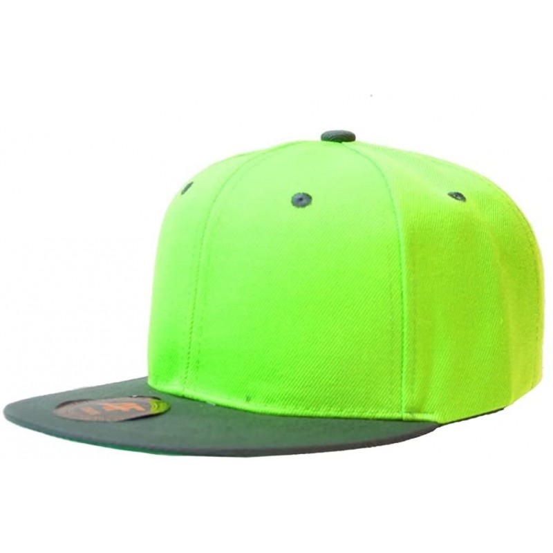Baseball Caps New Two Tone Snapback Hat Cap - Lime Grey - CN11B5O2G8B $14.71