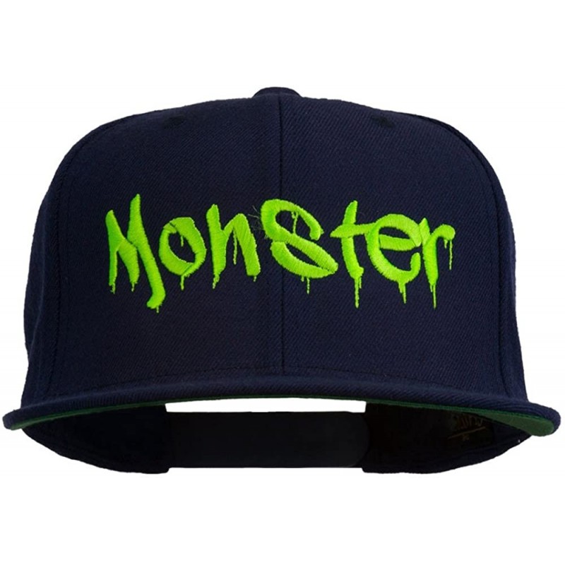 Baseball Caps Halloween Monster Embroidered Snapback Cap - Navy - C511ONZ7LIT $39.84