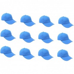 Baseball Caps Wholesale 12-Pack Baseball Cap Adjustable Size Plain Blank All Cotton Solid Color Dad Hat (Skull Blue) - CI195S...