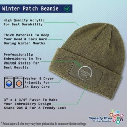 Skullies & Beanies Patch Beanie I'd Rather Be Metal Detecting Embroidery Acrylic - Olive Green - CP186H7ULRU $27.00