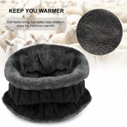 Skullies & Beanies 2-Pieces Winter Beanie Hat Scarf Set Warm Knit Hat Thick Knit Skull Cap for Men Women - Black - CW12O9QGQ4...