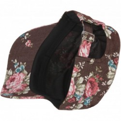 Baseball Caps A137 Women Flower Pattern Forest Design Simple Army Cap Cadet Military Hat - Brown - CZ12G8DW89F $45.12