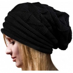 Skullies & Beanies Headwear Cable Knit Beanie Beanie Hats for Women & Men Winter Soft Warm Ski Cap - Black - C218A8UKLKM $21.69