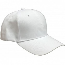 Baseball Caps Men's Baseball Cap with Adjustable Hook and Loop Closure - White - C118O8L60X7 $19.01