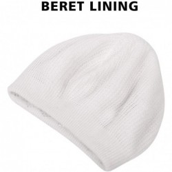 Berets Knit Berets for Women Winter Chic Skull Caps Slouchy Beanie Hat - White - CG18Y6GT8LR $19.02