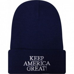 Skullies & Beanies Sk901 Keep America Great ! Ski Winter Beanie Hat - Navy - CX18I62CCH5 $20.99