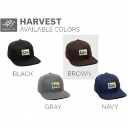Baseball Caps Harvest Sustainable Fabric Woven Label Patch Hat - Adjustable Baseball Cap w/Plastic Snapback Closure - Brown -...