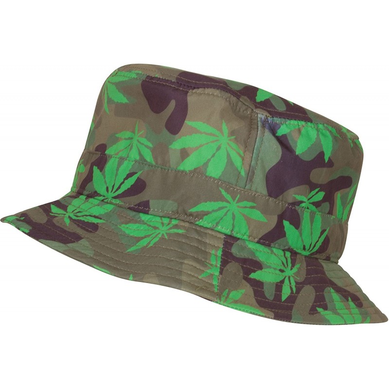 Sun Hats Gemma Colorful Design Cloche Bucket Bell Summer Hat - Camo With Leaf - CG11XHA20PJ $18.37