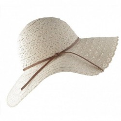 Sun Hats Summer Beach Sun Hats for Women Foldable UPF 50 Travel Packable Floppy Wide Brim UV Beach Sun Hat - Beige03 - CS18O2...