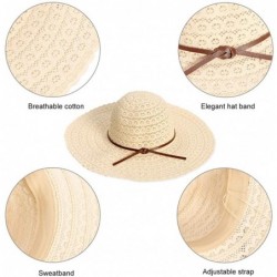 Sun Hats Summer Beach Sun Hats for Women Foldable UPF 50 Travel Packable Floppy Wide Brim UV Beach Sun Hat - Beige03 - CS18O2...
