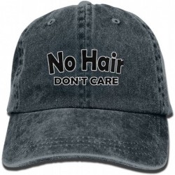 Baseball Caps Mens/Womens No Hair Don't Care Funny Denim Hat Trucker Cap Cotton Black - Navy - C618CSH4L93 $36.46