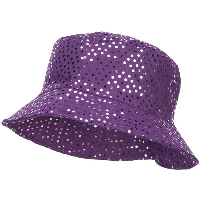 Bucket Hats Ladies Bling Disk Bucket Hat - Purple - C212ENS0UMJ $42.20