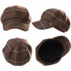 Newsboy Caps 2019 New Womens Visor Beret Newsboy Hat Cap for Ladies Merino Wool - 99952_coffee - CT18K56Y98C $31.25